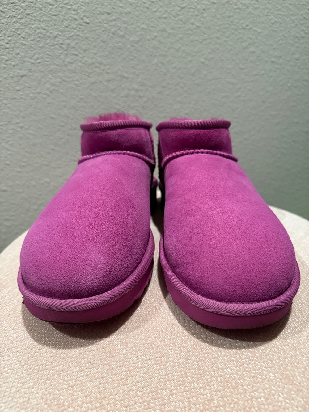 UGG women Magenta Suede Shearling Booties size 9 - Picture 2 of 8